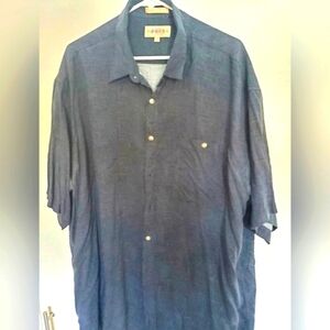 Campia brand mens button down shirt size XXL grey/black color